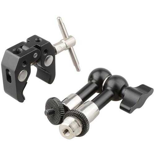 CAMVATE Crab Clamp with 7" Magic Arm & Mini Ball Head Mount for Microphone