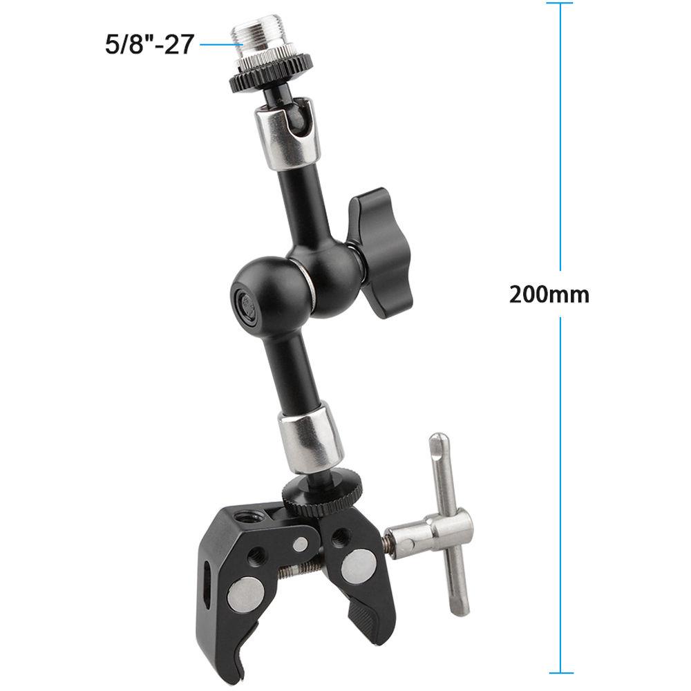 CAMVATE Crab Clamp with 7" Magic Arm & Mini Ball Head Mount for Microphone