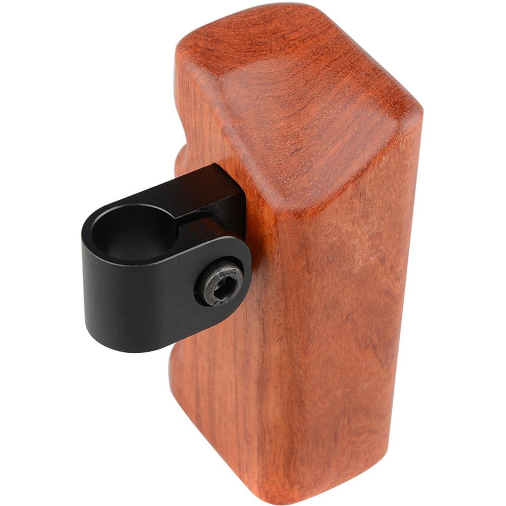 CAMVATE Right Hand Wood Handle Grip with 15mm Rod Clamp Connector for Select DV and DSLR Camera Cages