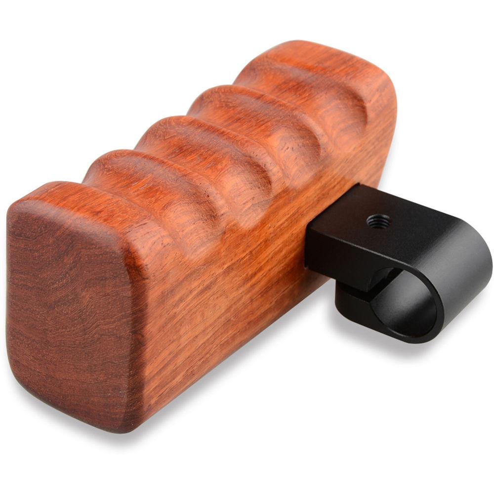 CAMVATE Right Hand Wood Handle Grip with 15mm Rod Clamp Connector for Select DV and DSLR Camera Cages