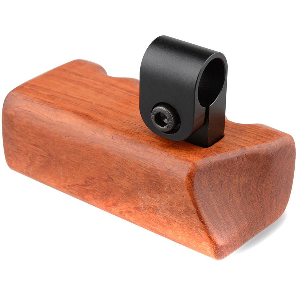 CAMVATE Right Hand Wood Handle Grip with 15mm Rod Clamp Connector for Select DV and DSLR Camera Cages