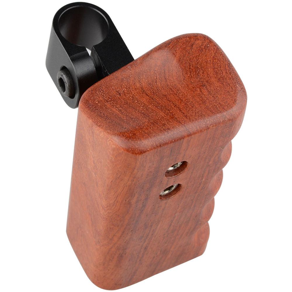 CAMVATE Right Hand Wood Handle Grip with 15mm Rod Clamp Connector for Select DV and DSLR Camera Cages