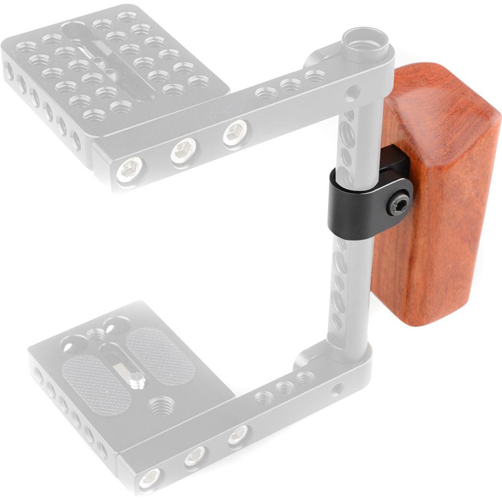 CAMVATE Right Hand Wood Handle Grip with 15mm Rod Clamp Connector for Select DV and DSLR Camera Cages