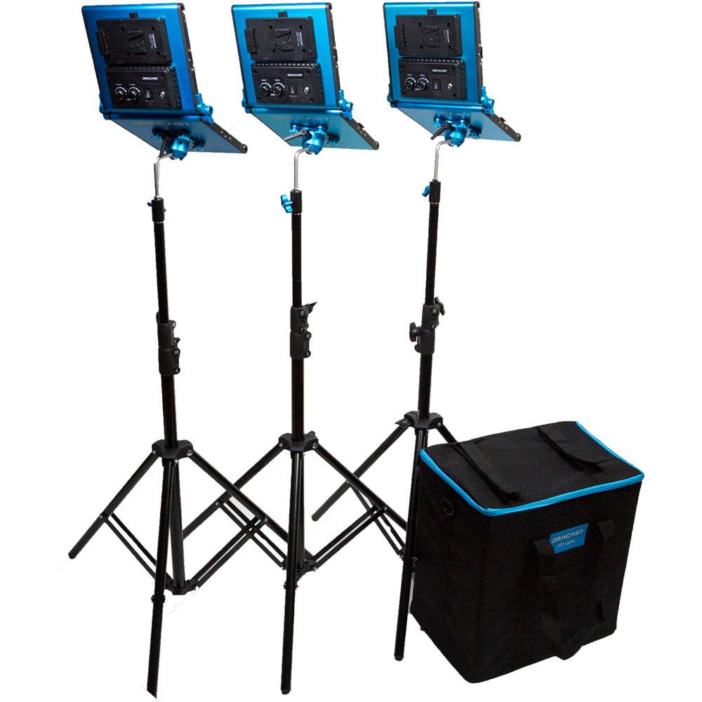 Dracast Silver Series LED1000 Bi-Color Foldable 3-Light Kit with Soft Case
