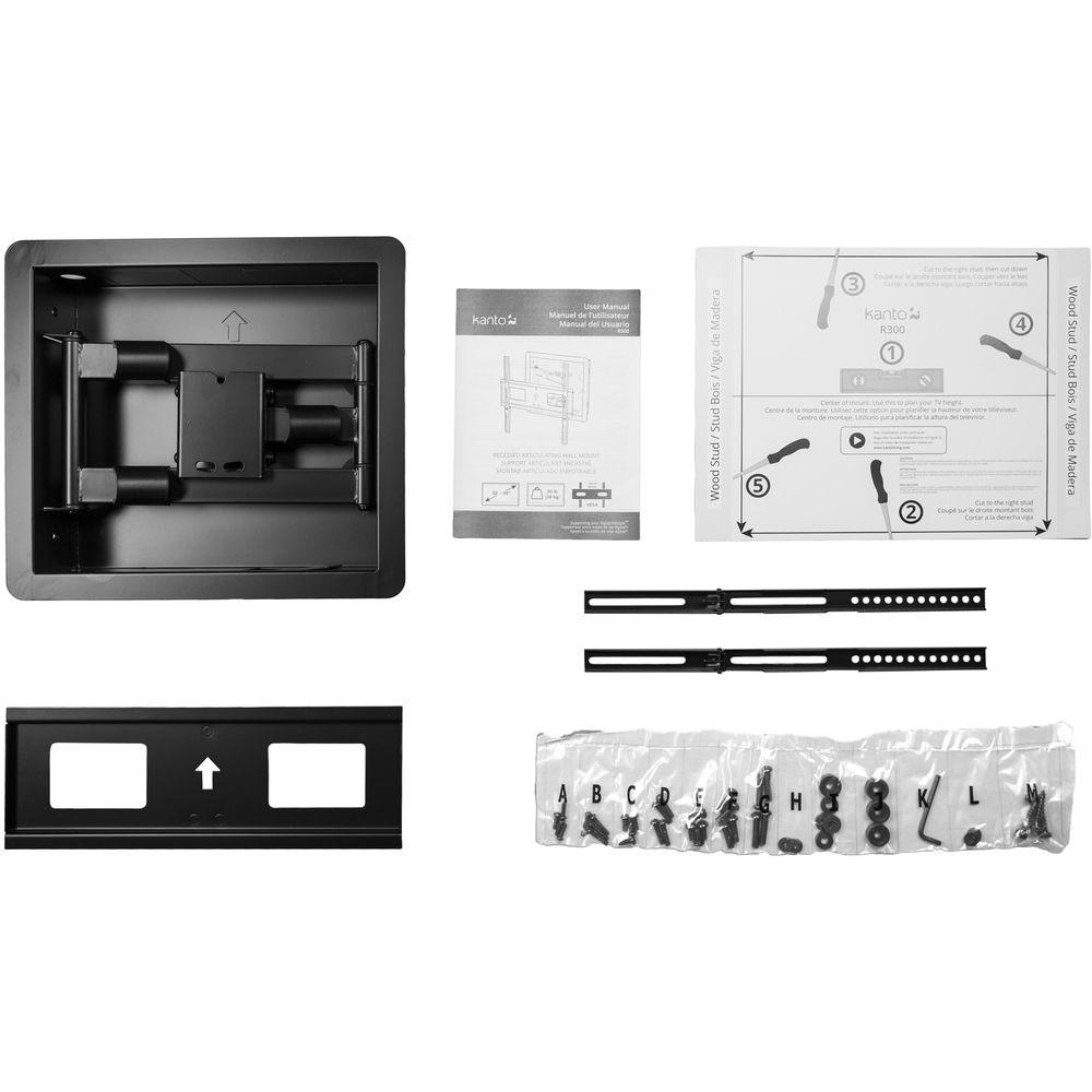 Kanto Living R300 Recessed Articulating Wall Mount for 32 to 55" Displays