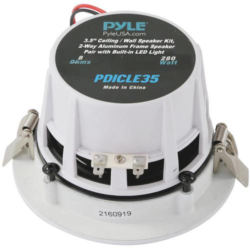 Pyle Pro PDICBLE35 4.0" Aluminum Alloy Frame Ceiling Wall Speakers with LED Light