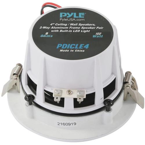 Pyle Pro PDICBLE4 4.0" Aluminum Alloy Frame Ceiling Wall Speakers with LED Light