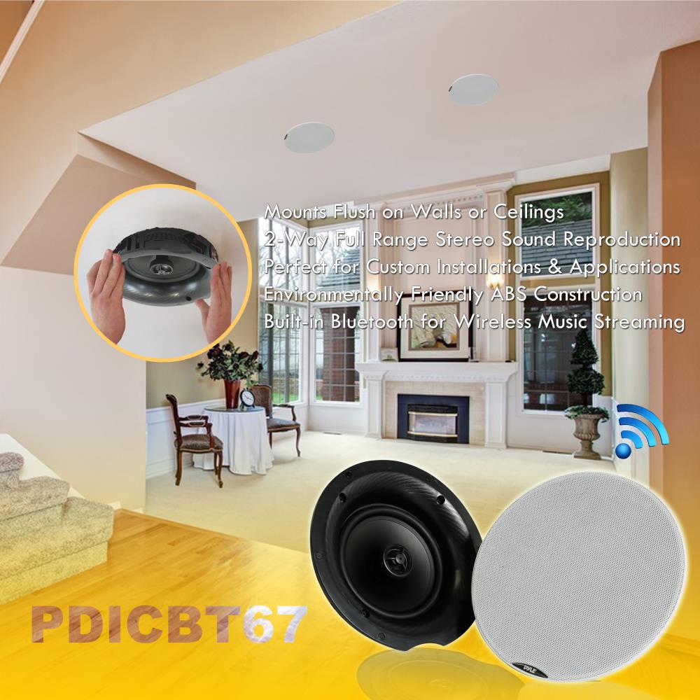 Pyle Pro PDICBT67 6.5" Bluetooth Ceiling Wall Speakers
