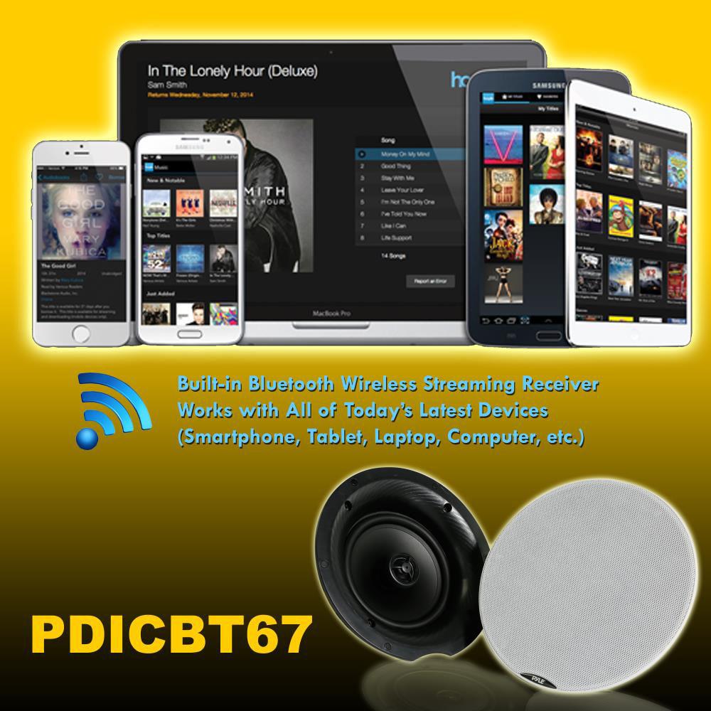 Pyle Pro PDICBT67 6.5" Bluetooth Ceiling Wall Speakers