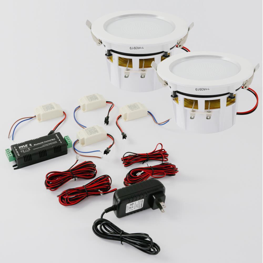 Pyle Pro PDICBTL35 3.5" Bluetooth Ceiling Wall Speakers with LED Light