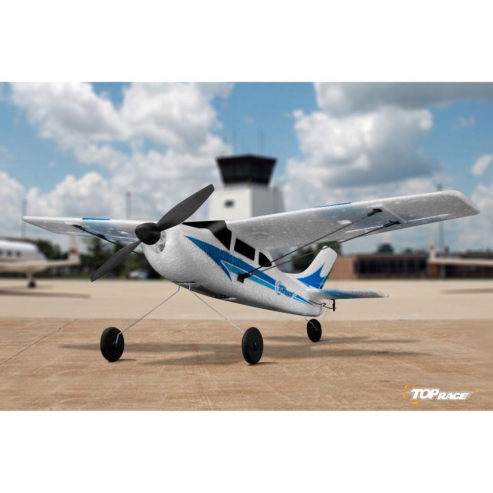 Top Race 3-Channel RTF Remote Control Airplane with Built-In 6-Axis Gyro System
