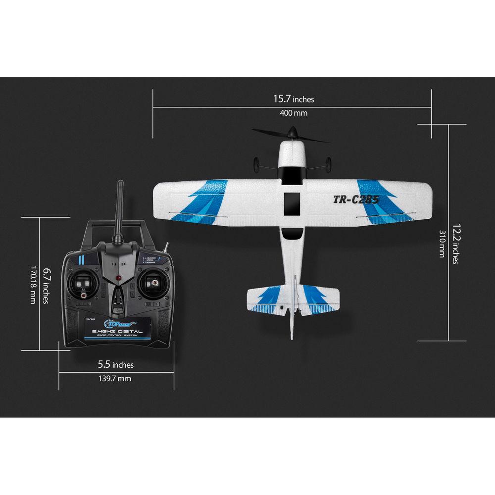 Top Race 3-Channel RTF Remote Control Airplane with Built-In 6-Axis Gyro System