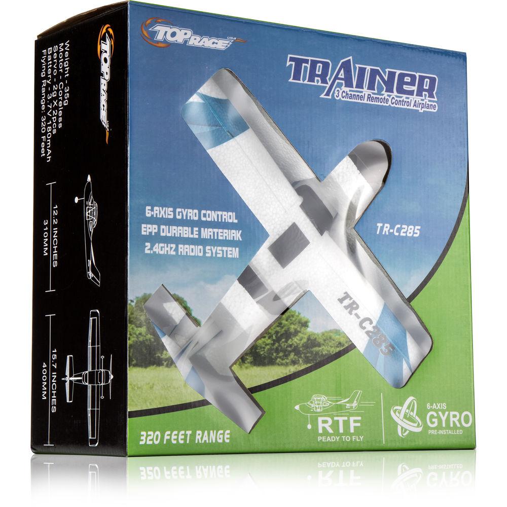 Top Race 3-Channel RTF Remote Control Airplane with Built-In 6-Axis Gyro System