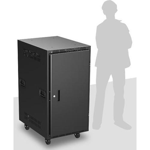 Atlas Sound 30" Deep, 21-Rack Unit Mobile Equipment Rack Includes Casters, Side Handles, Solid Doors