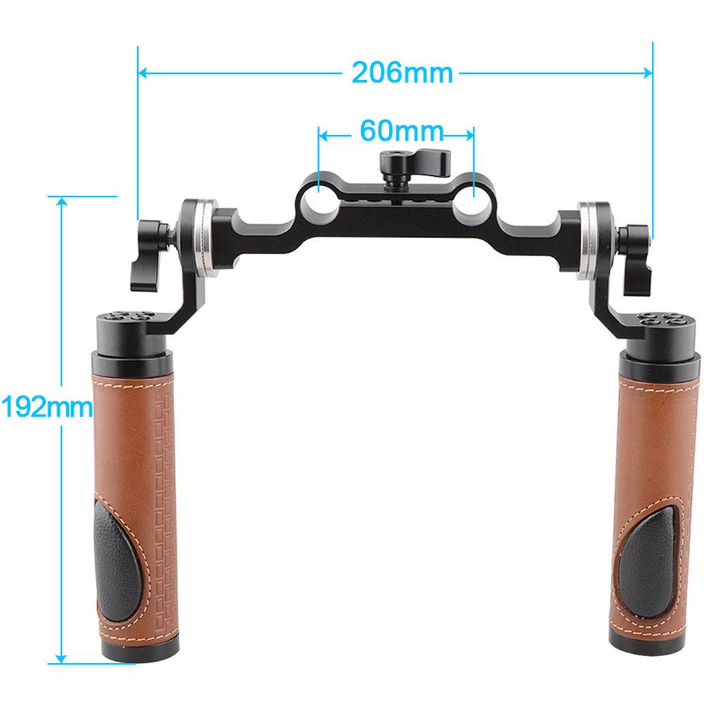 CAMVATE ARRI-Style Leather Rosette Handle Grip & 15mm Rod Clamp Railblock for DSLR Shoulder Rig