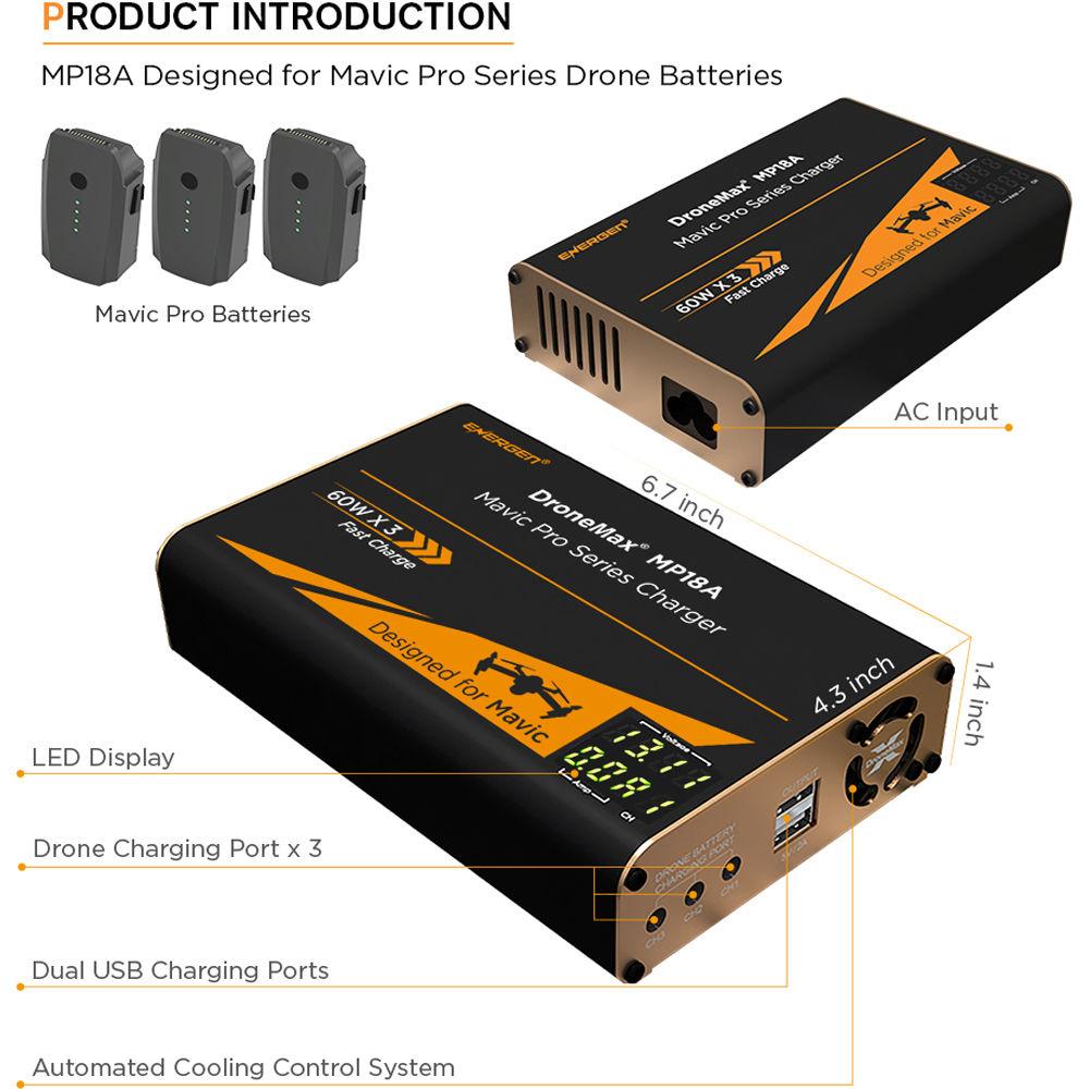 ENERGEN DroneMax MP18A AC Drone Battery Charger for DJI Mavic Pro