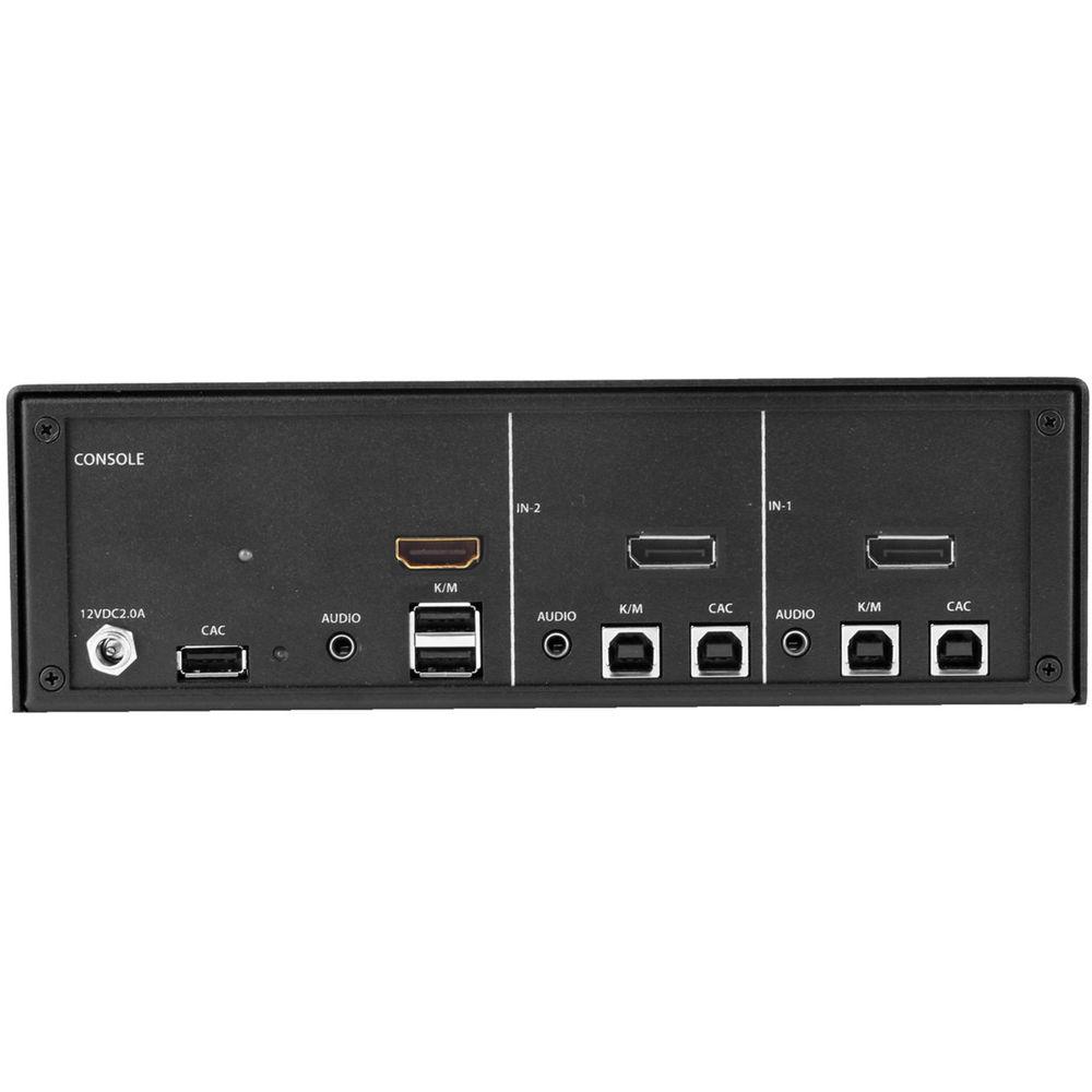 IPGard SDHN-2S-P 2-Port Single-Head 4K DP-to-HDMI KVM Switch with CAC Port