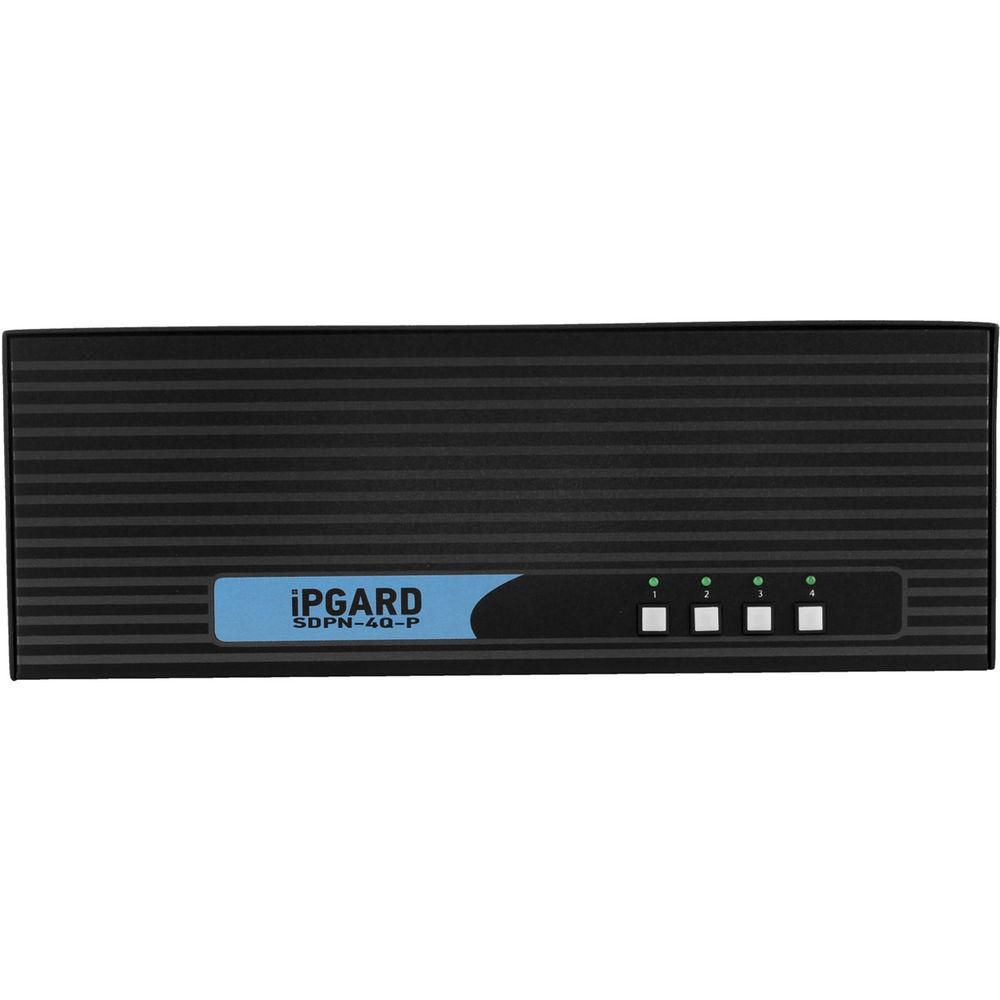 IPGard Secure 4-Port Quad-Head 4K DisplayPort KVM Switch with CAC Port