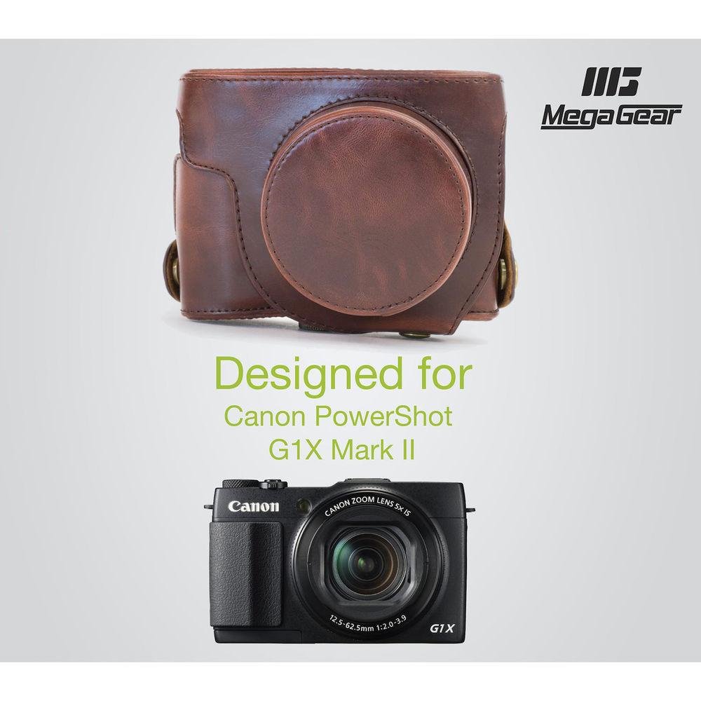 MegaGear Ever Ready PU Leather Camera Case with Strap for Canon PowerShot G1 X Mark II