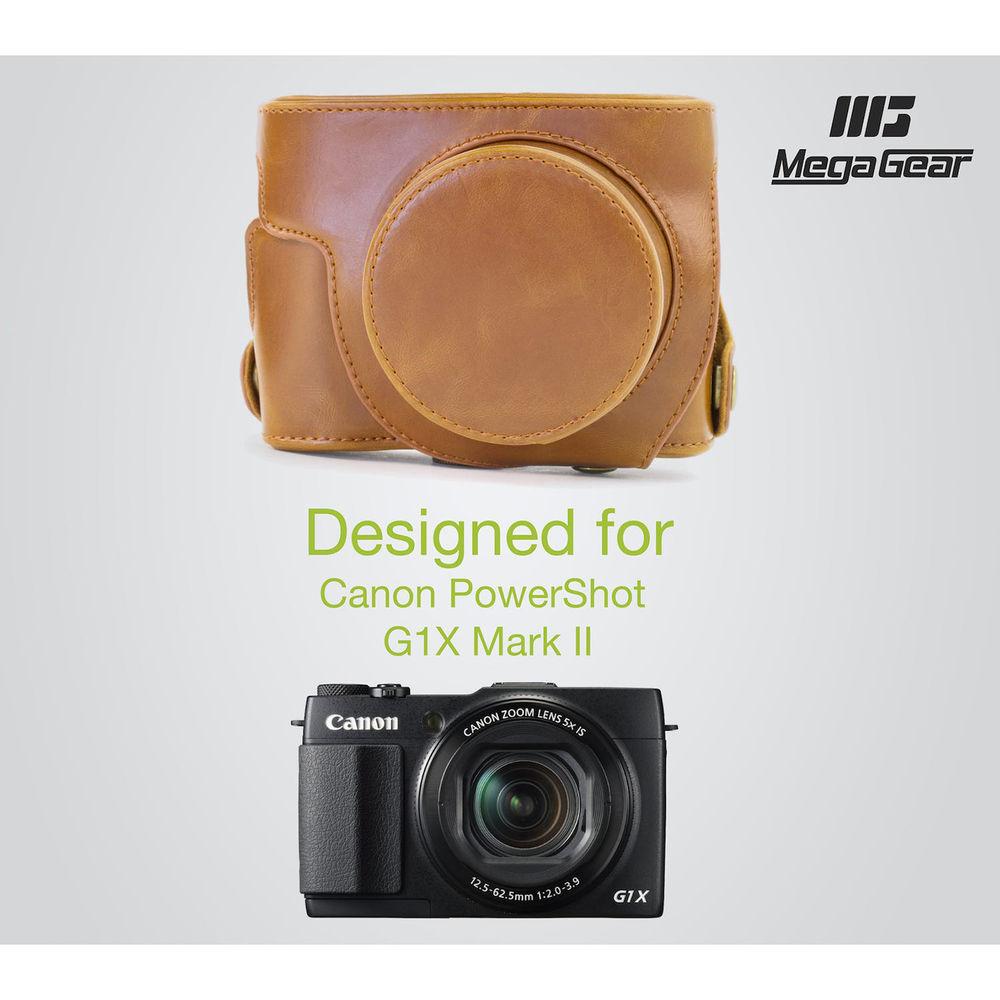 MegaGear Ever Ready PU Leather Camera Case with Strap for Canon PowerShot G1 X Mark II