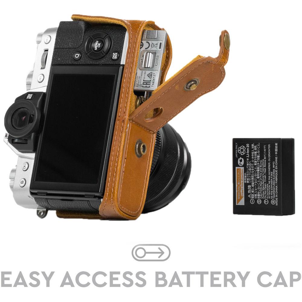 MegaGear Ever Ready PU Leather Case and Strap for Fujifilm X-T20, X-T10 and 15-50, 18-55mm Lens