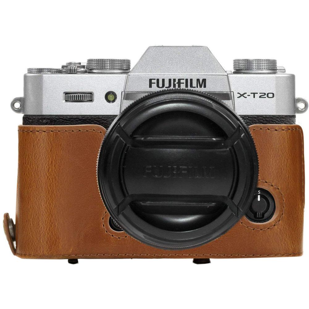 MegaGear Ever Ready PU Leather Case and Strap for Fujifilm X-T20, X-T10 and 15-50, 18-55mm Lens