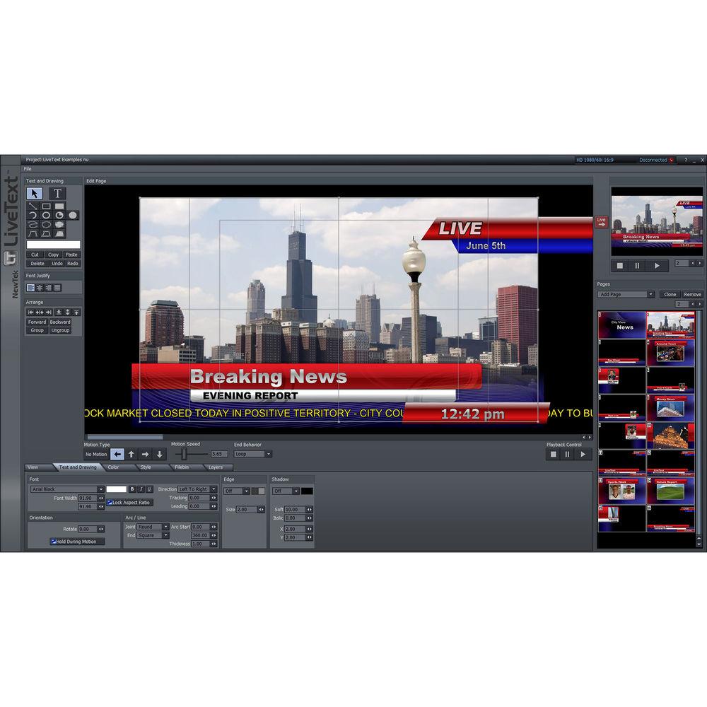 NewTek LiveText 2.5 with DataLink 3 Upgrade from LiveText 1