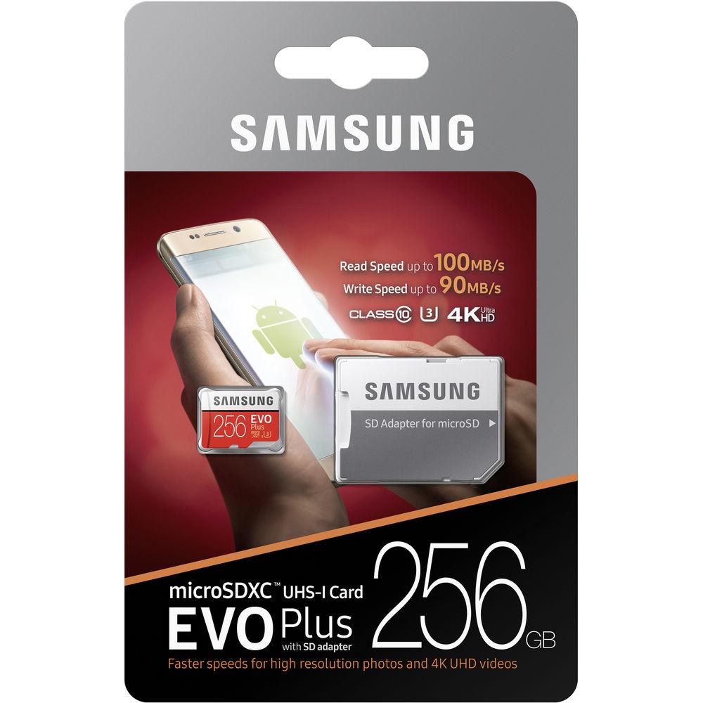 Samsung 256GB EVO Plus UHS-I microSDXC Memory Card with SD Adapter