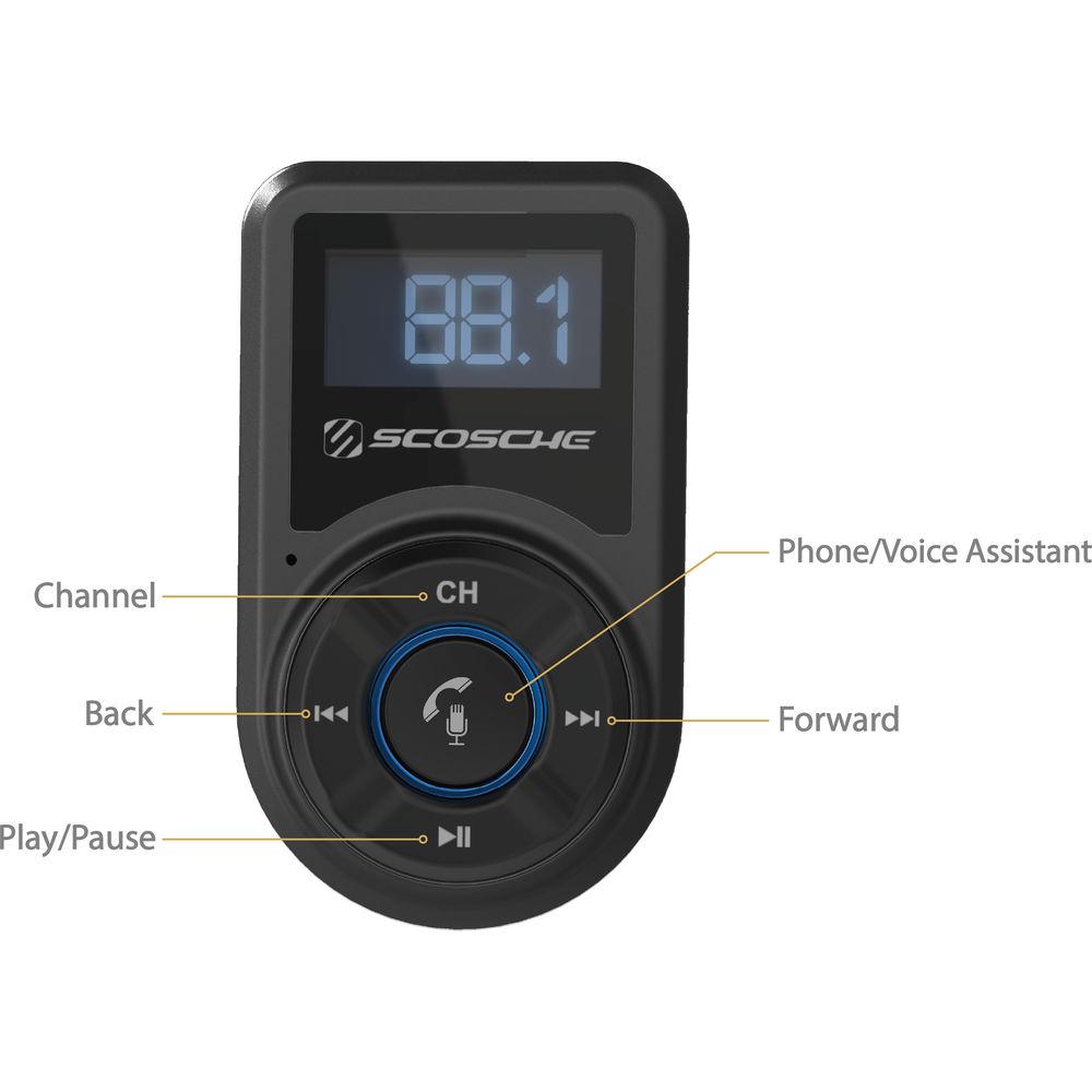 Scosche Bluetooth Hands-Free Car Kit with FM Transmitter & USB Charging Port