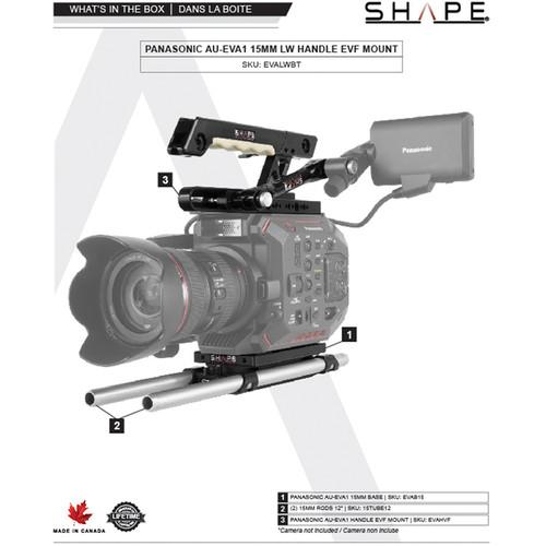 SHAPE 15mm LW Handle EVF Mount for Panasonic AU-EVA1 Camera