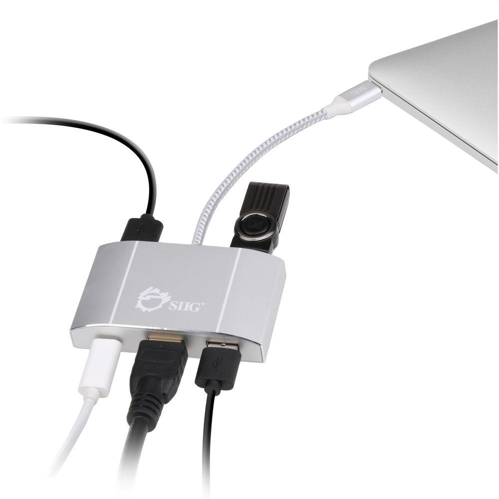 SIIG 3-Port USB 3.1 Gen 1 Multi-Adapter Hub with HDMI and Power Delivery Charging
