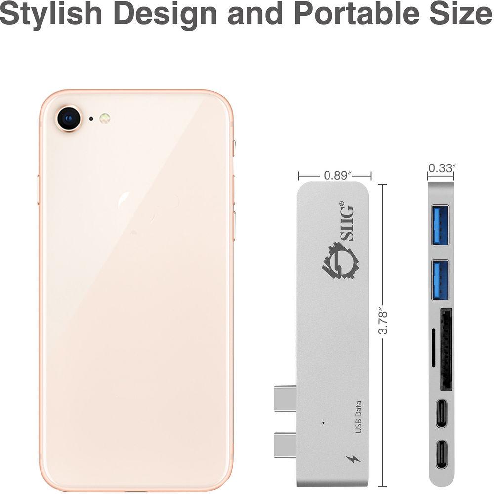 SIIG Dual USB Type-C Hub with Card Reader and Power Delivery