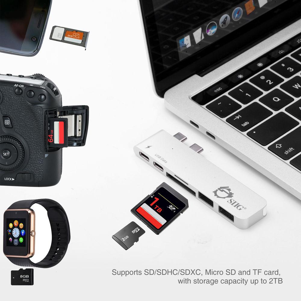 SIIG Dual USB Type-C Hub with Card Reader and Power Delivery