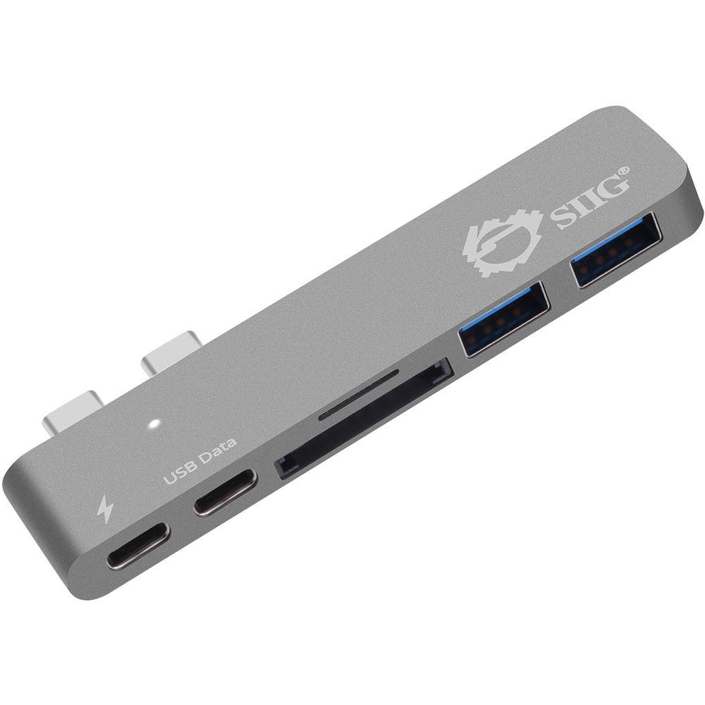 SIIG Dual USB Type-C Hub with Card Reader and Power Delivery