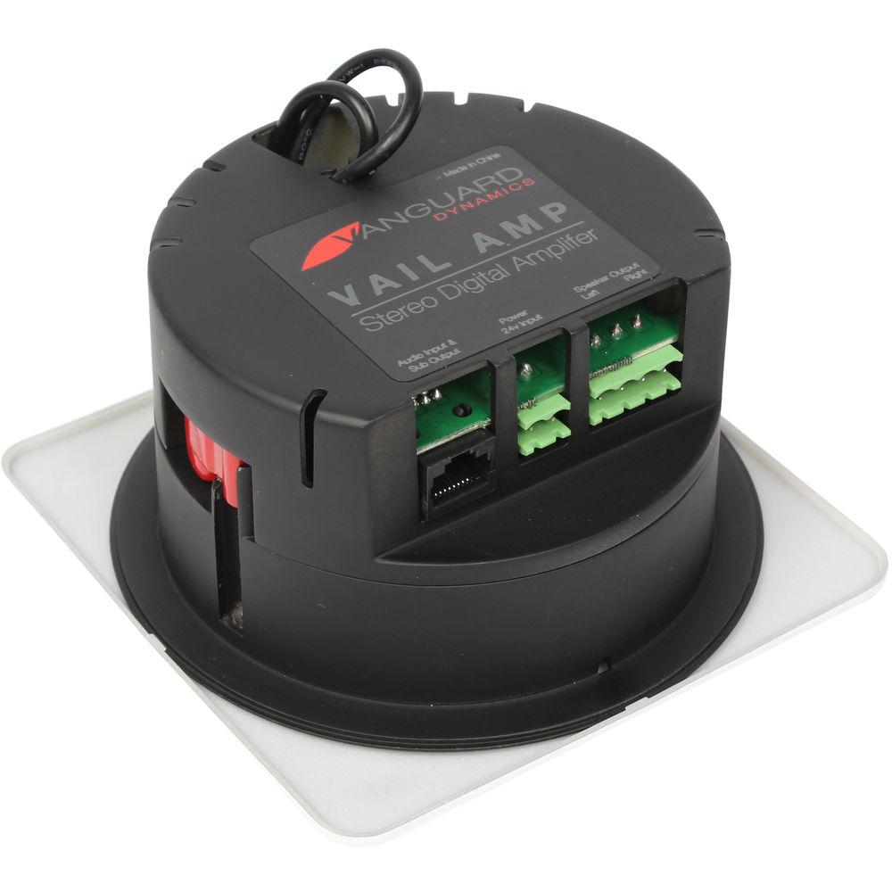 Vanguard Dynamics Flush Mount In-Wall Stereo Amplifier with 2 FLC-601 Speakers for Amazon Echo Dot