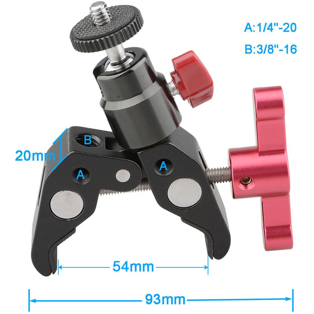 CAMVATE Super Clamp With 1 4"-20 Screw Ball Head Mount