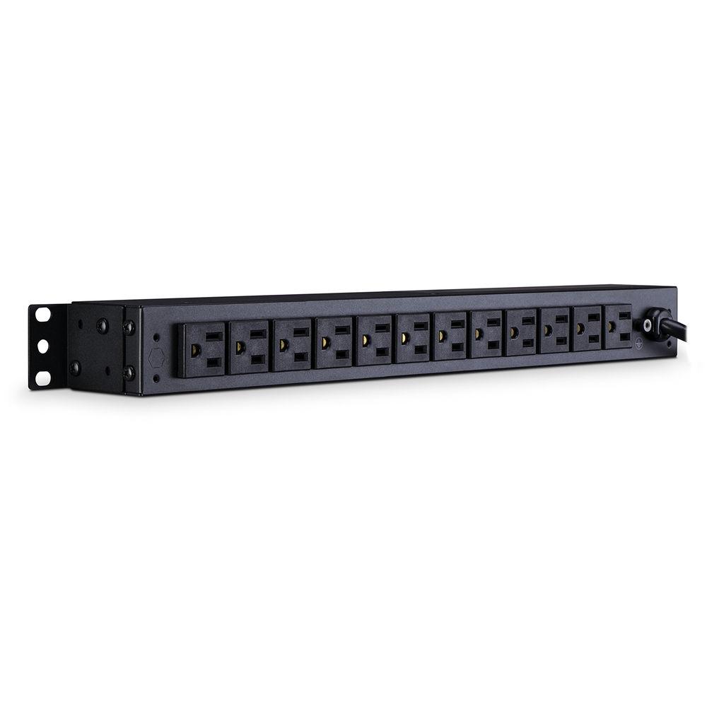 CyberPower 12A 100-125V 50 60Hz PDU Nema 5-15P Plug 12-R 4-F Nema 5-15R OUTS 1U 15