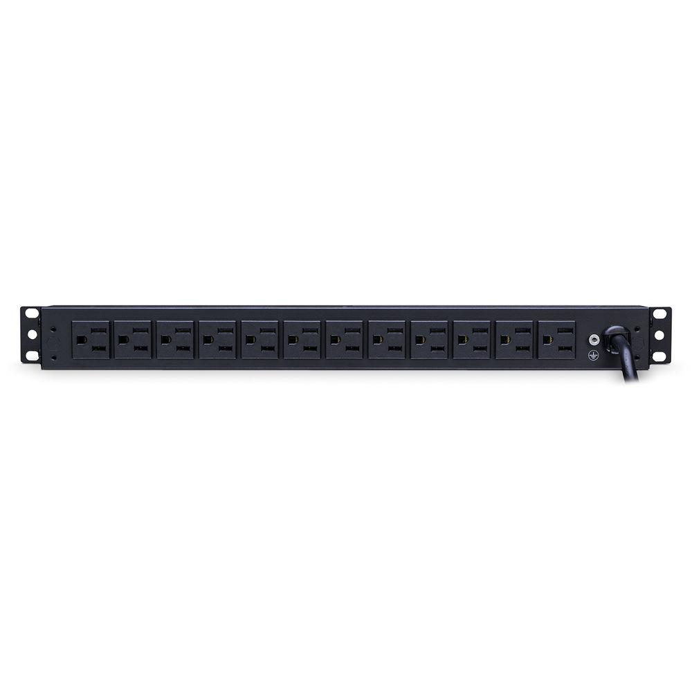 CyberPower 12A 100-125V 50 60Hz PDU Nema 5-15P Plug 12-R 4-F Nema 5-15R OUTS 1U 15