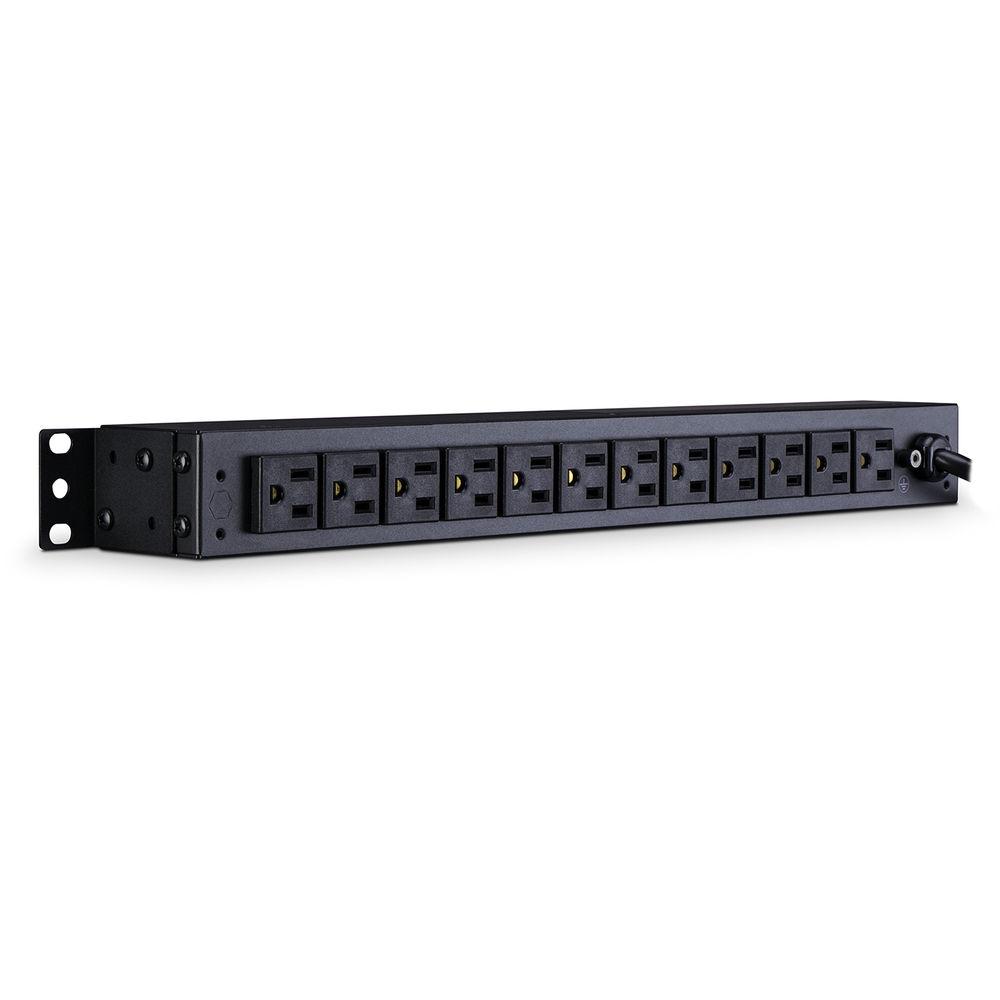 CyberPower 12A 100-125V 50 60Hz PDU Nema 5-15P Plug 12-RearNema 5-15R OUTS 1U 15