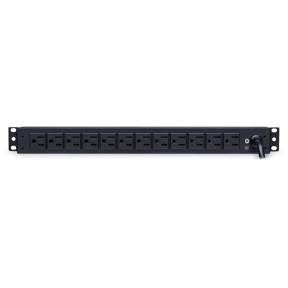 CyberPower 12A 100-125V 50 60Hz PDU Nema 5-15P Plug 12-RearNema 5-15R OUTS 1U 15