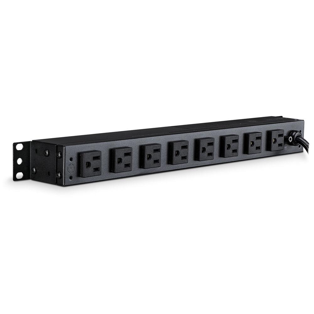 CyberPower 12A 100-125V 50 60Hz PDU Nema 5-15P Plug 8-R 2-F Nema 5-15R OUTS 1U 15