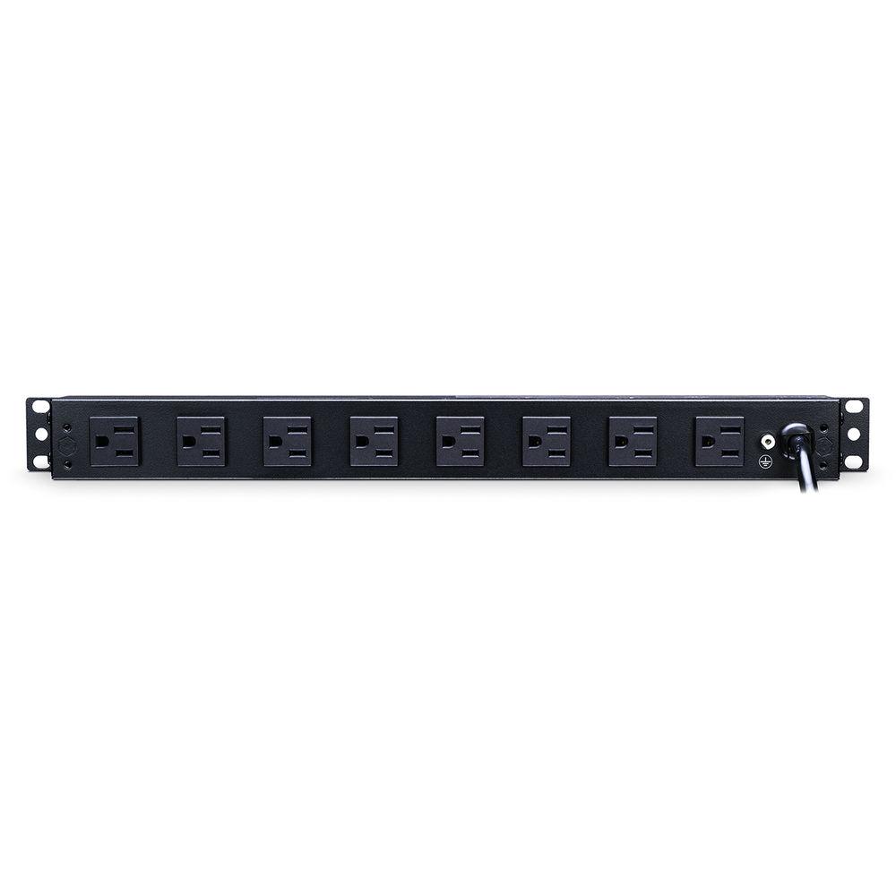 CyberPower 12A 100-125V 50 60Hz PDU Nema 5-15P Plug 8-R 2-F Nema 5-15R OUTS 1U 15