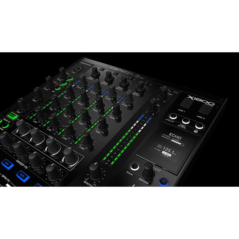 Denon DJ X1800 Prime - Professional 4-Channel DJ Club Mixer with Smart Hub