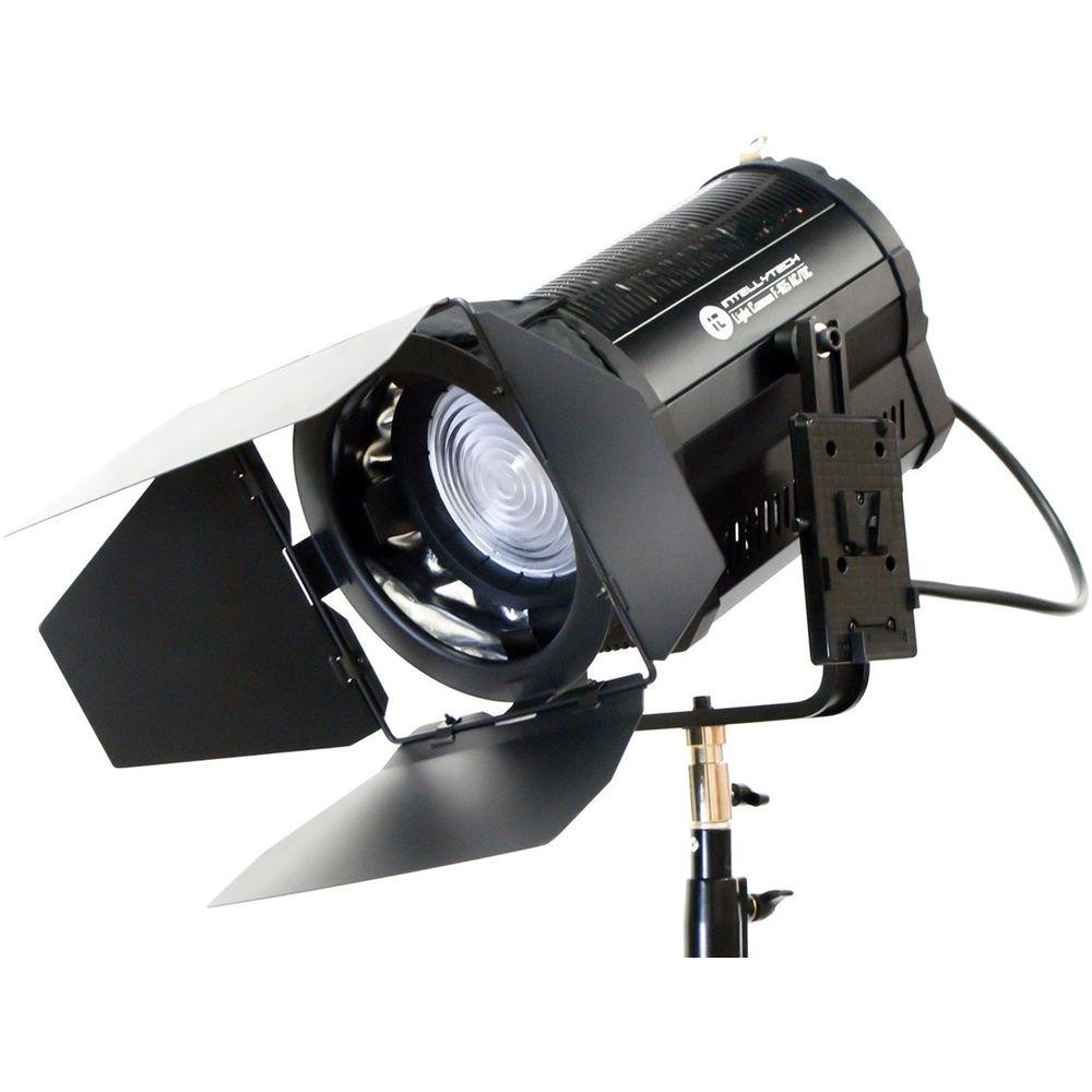 Intellytech Light Cannon F-165 AC DC 5500K High-Output LED Fresnel with Wi-Fi and Gold Mount Battery Plate