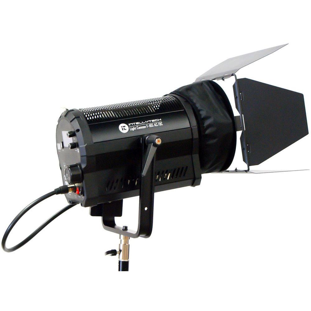 Intellytech Light Cannon F-165 AC DC 5500K High-Output LED Fresnel with Wi-Fi and Gold Mount Battery Plate