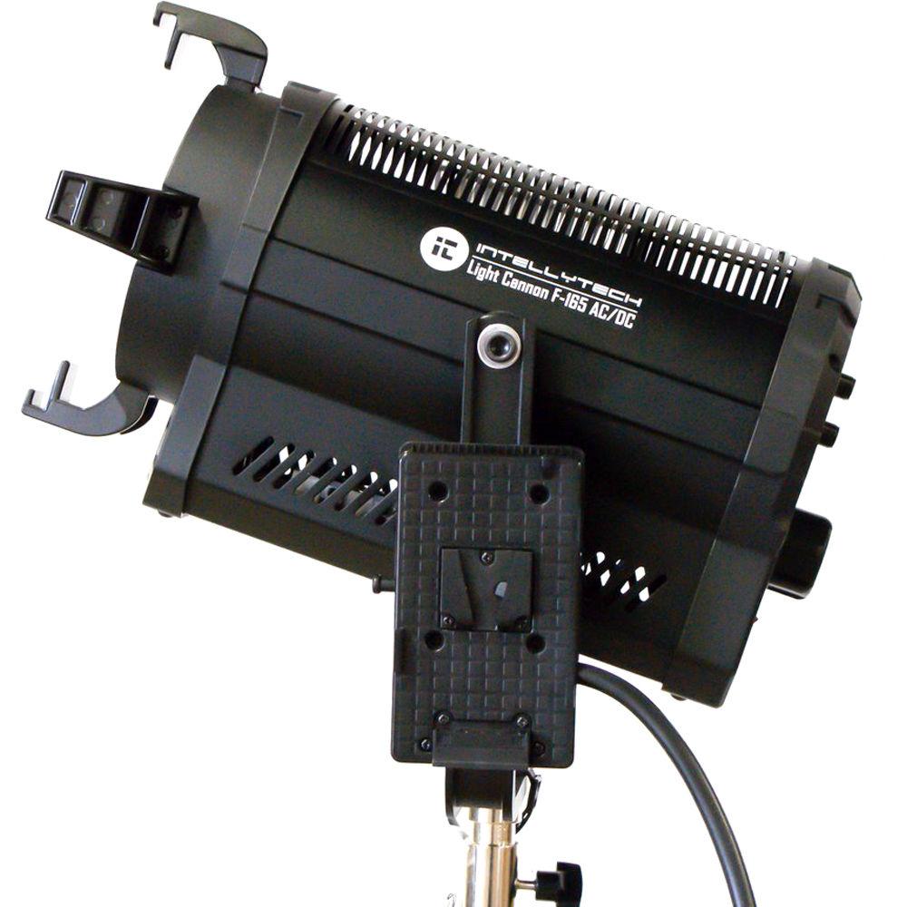 Intellytech Light Cannon F-165 AC DC 5500K High-Output LED Fresnel with Wi-Fi and Gold Mount Battery Plate
