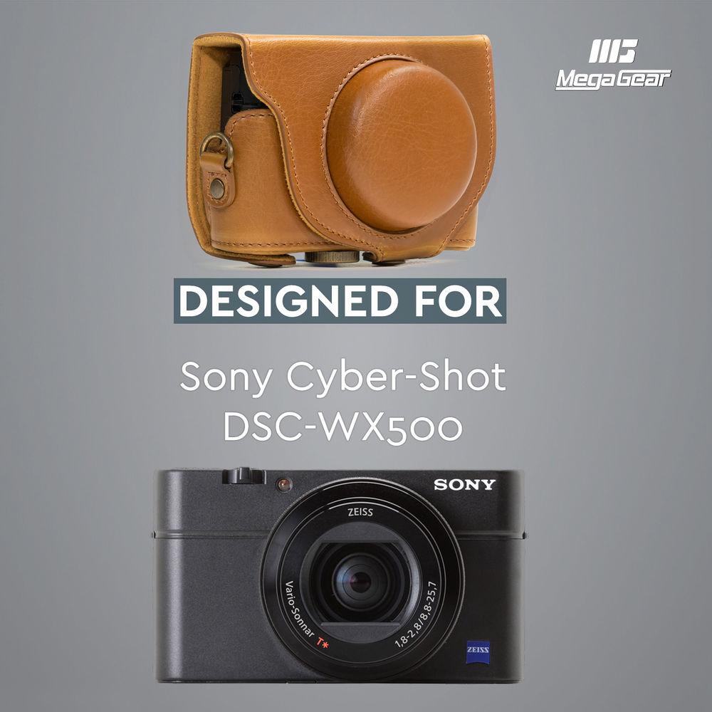 MegaGear Ever Ready PU Leather Camera Case and Strap for Sony Cyber-shot DSC-WX500