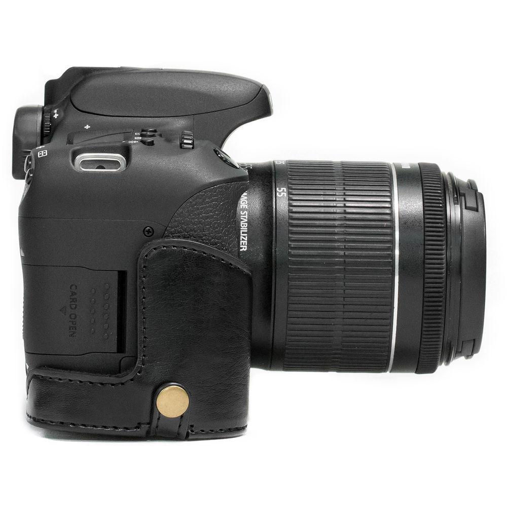 MegaGear Ever Ready PU Leather Case and Strap for Canon EOS T6s, 8000D & 18-55mm Lens