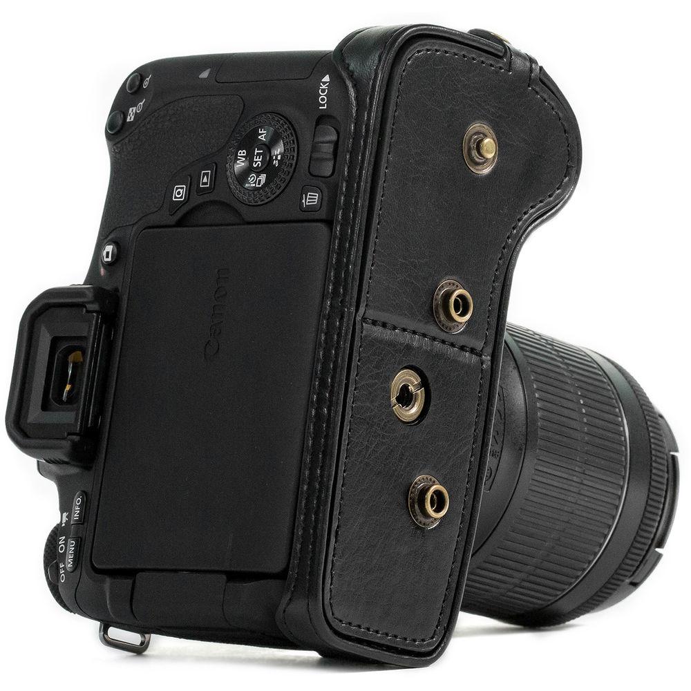 MegaGear Ever Ready PU Leather Case and Strap for Canon EOS T6s, 8000D & 18-55mm Lens