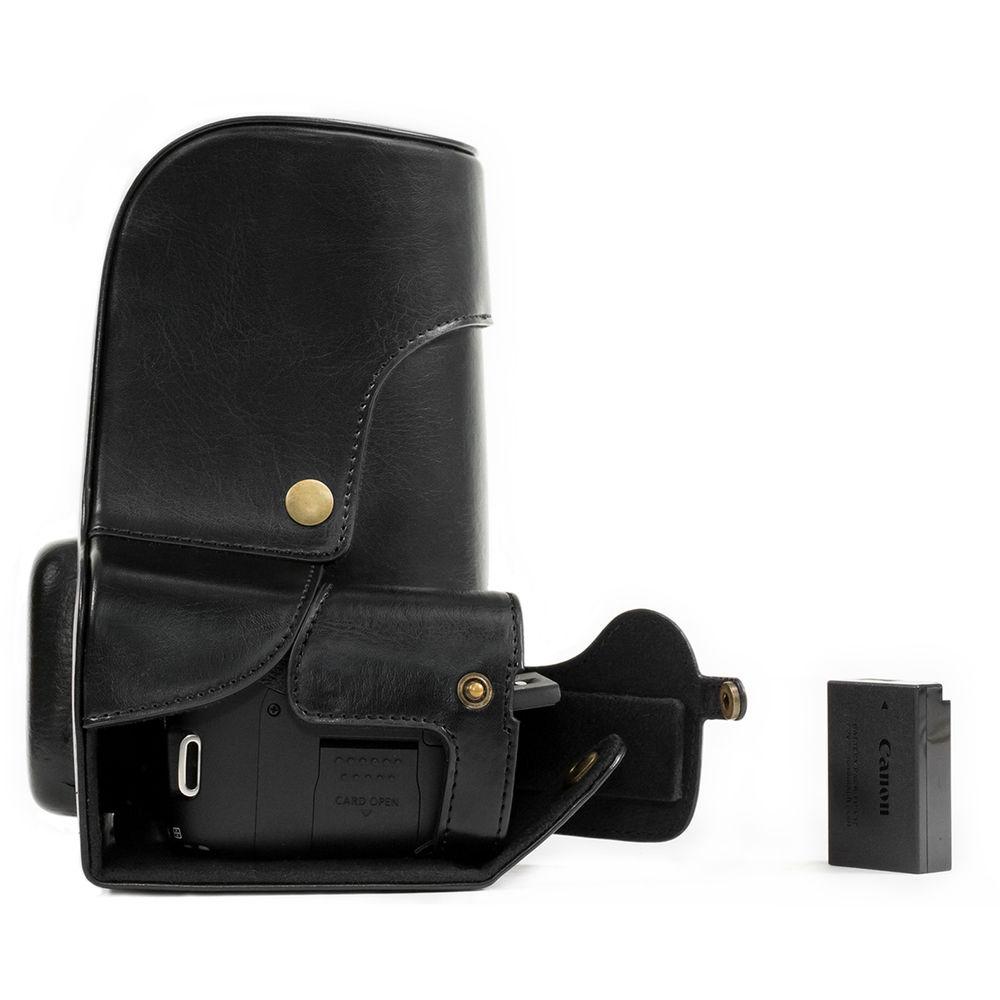 MegaGear Ever Ready PU Leather Case and Strap for Canon EOS T6s, 8000D & 18-55mm Lens